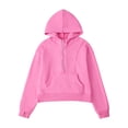 thumbnail image 5 of Hotiary 7-14Y Girls Casual Half Ziper Hoodies Long Sleeve Solid Color Pullover Sweatshirts With Thumb Hole, 5 of 8
