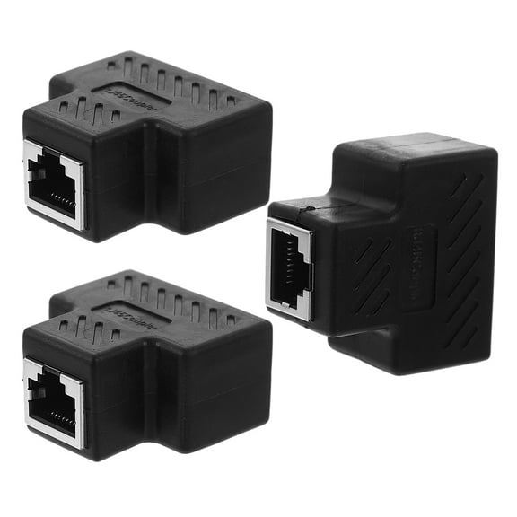 WRISTBIQUE 3Pcs Female to Female Ethernet Adapter Black Lan Splitter for Expansion