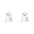 thumbnail image 2 of Camisa blanca de moda Sonducket para mujer con Botón de flores manga larga Elegante M 1522 Blanco, 2 of 6