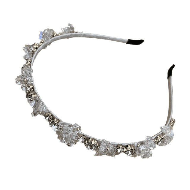 Diadema de cristal para mujer, banda decorativa para el pelo con diamantes de imitación, Tiara para el pelo de cuarzo, diadema con cuentas de princesa