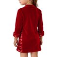 thumbnail image 2 of Eltusu Girls Velvet Dress, Sequin Fashion Soft Collared Long Sleeve Dress Red Size 12-13 T, 2 of 3