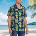 thumbnail image 2 of Lsque Colorful Pineapples pattern Hawaiian Shirt for Men, Unisex Summer Beach Casual Short Sleeve Button Down Shirts-XX-Large, 2 of 9