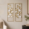 thumbnail image 3 of DecMode Gold Metal Cutout Floral Wall Decor with White Accents (2 Count), 3 of 14