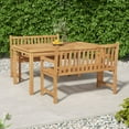 thumbnail image 1 of vidaXL 3 Piece Garden Dining Set Solid Wood Teak, 1 of 5