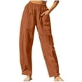 thumbnail image 1 of FNFYFH Clearance Women's Lightweight Linen Pants, 1 of 8