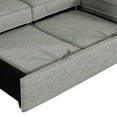 thumbnail image 7 of Wren 95" Light Gray Right Facing Sleeper Sectional with Storage Fabric Frame, 7 of 7