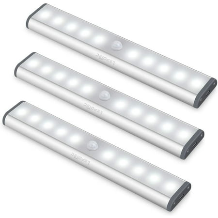 

Led Under Cabinet Lighting Closet Lights Motion Sensor Light Rechargeable Cabinet Lights Wireless Led Kitchen Cabinet Lights Counter Lighting Magnetic Closet Lighting /Warm White Light(3Pack)