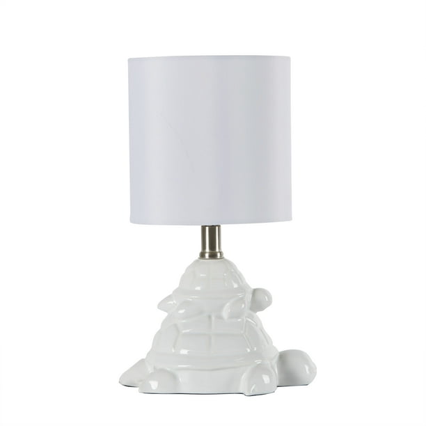 Your Zone White Ceramic Turtle Table, Small Turtle Table Lamp