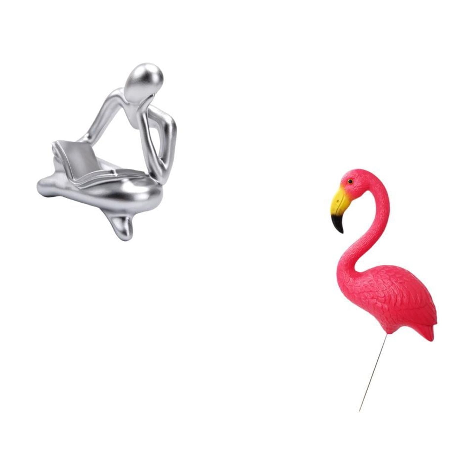 CoudarTitie Abstract Thinker Bird Statue Decoration for Tabletop Living Room Shelf Office Bookshelf Yard Art Ornament Backyard Fairy Garden Accessories Flamingo Garden Stake Sculpture for