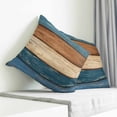 thumbnail image 3 of Farmhouse Navy Blue Brown Pillow Covers 18x18 Inch Decorative Throw Pillow Cover, Vintage Wooden Striped Sofa Pillowcases Accent Cushion Case Home Decor Bedroom Living Room, 3 of 6