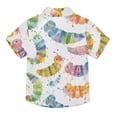 thumbnail image 2 of Dailycode Small Short Sleeve Button Down Shirts Cartoon Colorful Caterpillar Casual Shirt 3-10 Years, 2 of 9