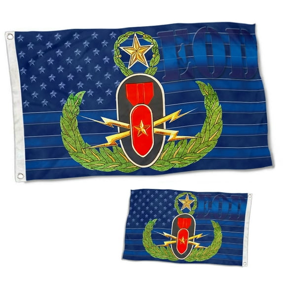 Dutern Double Sided EOD Explosive Ordnance Disposal Flag Banner 3 Ply with Brass Grommets 3x5 Feet
