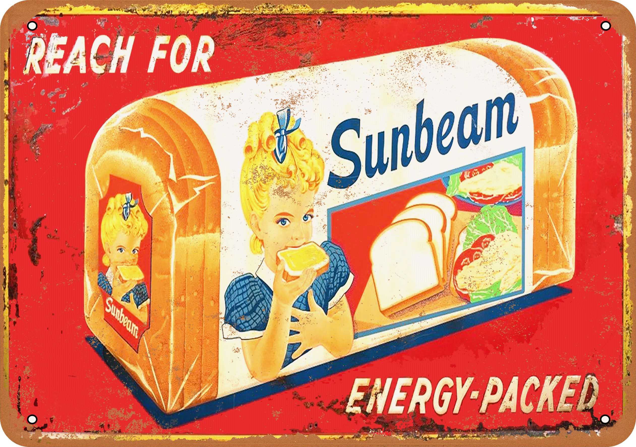 Sunbeam Bread Vintage Design Decor Kitchen Farm Cottage Store Metal Sign 