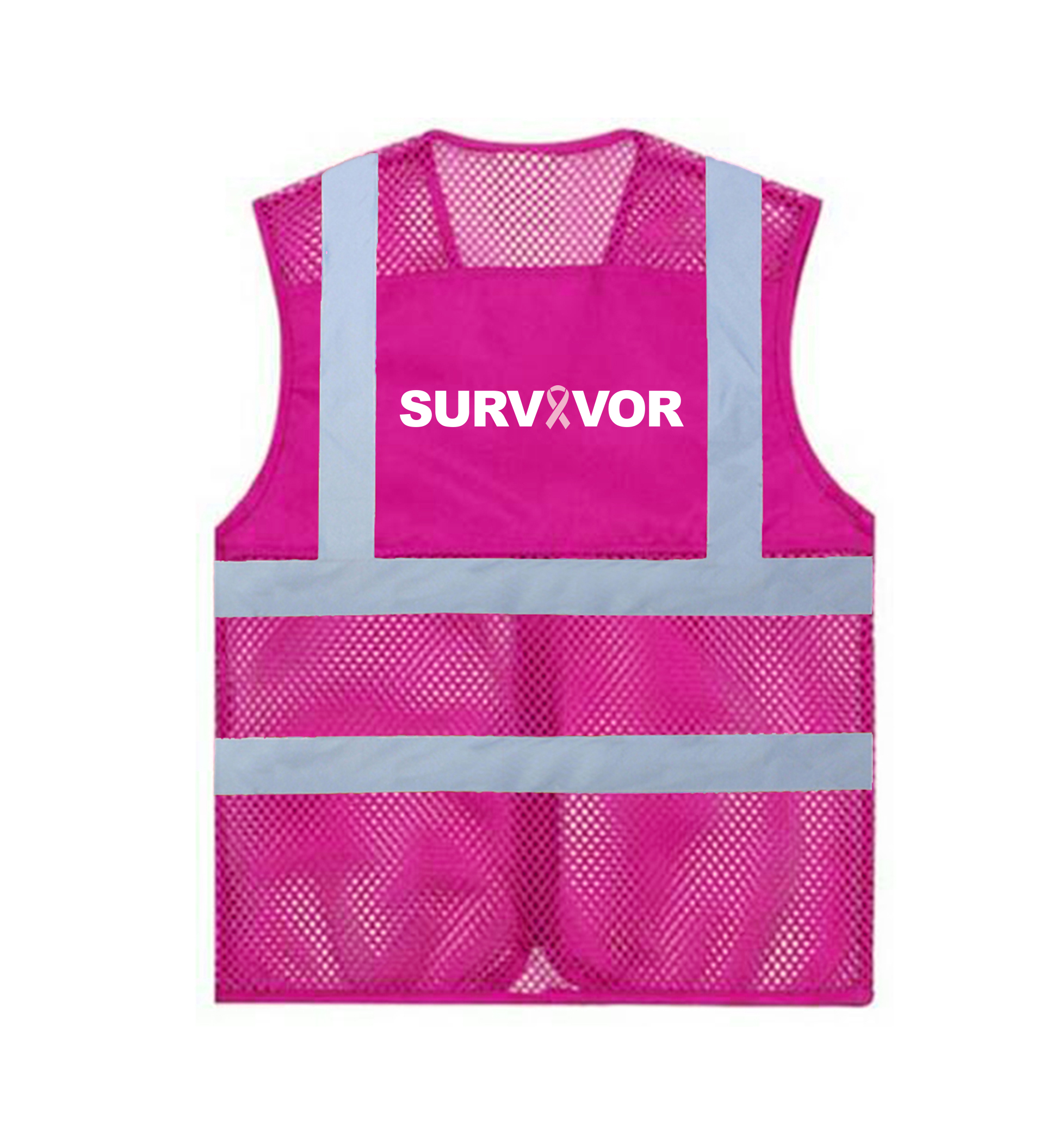 GoGo GOGO Breast Cancer Awareness Volunteer Vest, Pink Mesh Safety