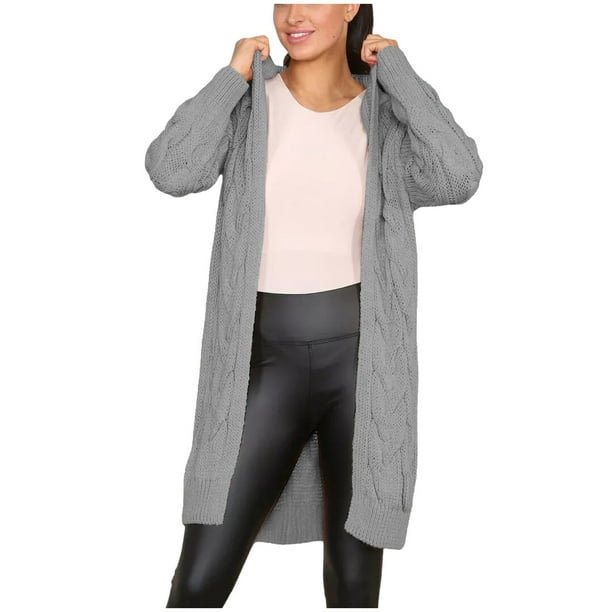 Suéter de mujer, abrigo informal de color liso, cárdigan holgado, chaqueta de manga larga, blusa para mujer
