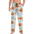 thumbnail image 6 of SJLDQY Mens Halloween Pajamas Pants Wide Leg Pjs Trousers for Men Hallowmas Pumpkin Ghost Elastic Waist Homewear Loungewear With Pocket, 6 of 6