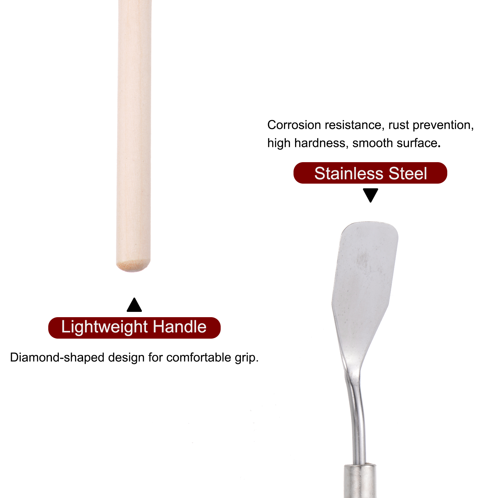 Lot De 4 Couteaux à Palette En Acier Inoxydable — Pointus, Pour Peinture Artistique — Spatules Et Grattoirs