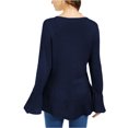 thumbnail image 2 of Style & co Women's Ruffle Hem Knit Sweater Navy Size Small, 2 of 2