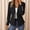 Black, variant on Womens Elegant Long Sleeve Blazer Jackets Open Front Solid Color Collared Buttons Tailored Coats Business Casual Office Tops