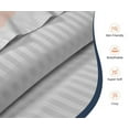 thumbnail image 2 of CCNY 100% Egyptian Cotton 600 TC Sheet Set 4 Pc Sheet Set 1 Fitted Sheet, 1 Flat Sheet & 2 Pillowcase (Full, Light Gray Stripe), 2 of 4