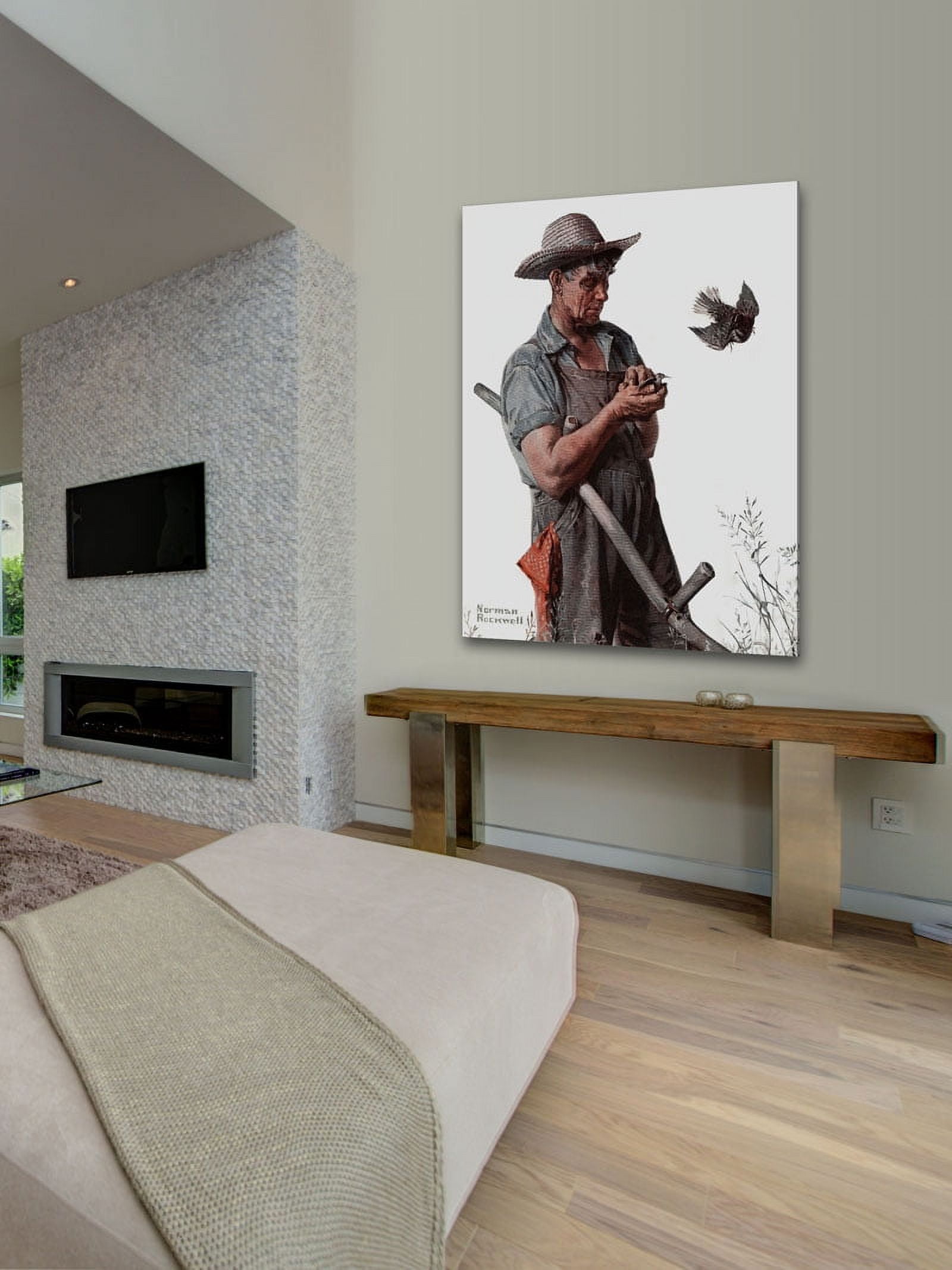 Marmont Hill 'Farmer And The Bird' by Norman Rockwell Painting Print on Wrapped Canvas