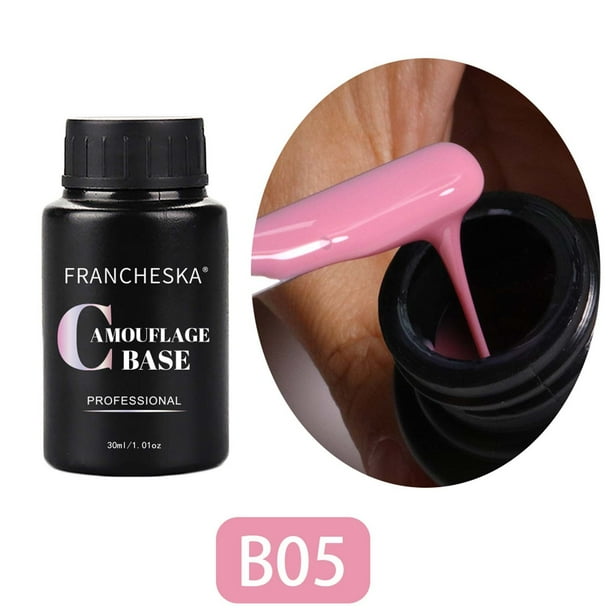 Polvo para uñas Arte de uñas Goma Color nude Base Brillantina Brillantina Fototerapia Base Pegamento Arte de uñas