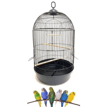 Elegant Escape Small Round Bird Cage - Durable Metal Construction With Removable Tray, Stylish Home For Small Birds