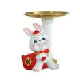 thumbnail image 1 of Estatua creativa de conejo Fernando organizador de mesa artesanal contenedor de almacenamiento de adornos Año Nuevo, 1 of 7
