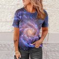 thumbnail image 2 of Penkiiy Chemise Imprimée Galaxie, Mode Décontractée Printemps et Été 2024 pour Femmes T-Shirt à Manches Courtes Col Rond Imprimé Ciel m Multicolore, 2 of 6