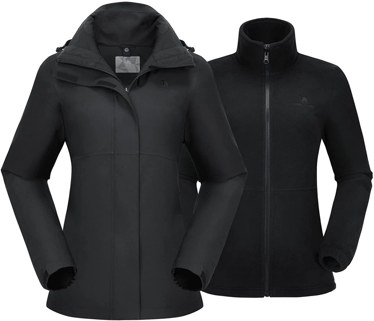 CAMEL CROWN Women's Ski Jackets Waterproof Fleece Snow Coat 3 in 1