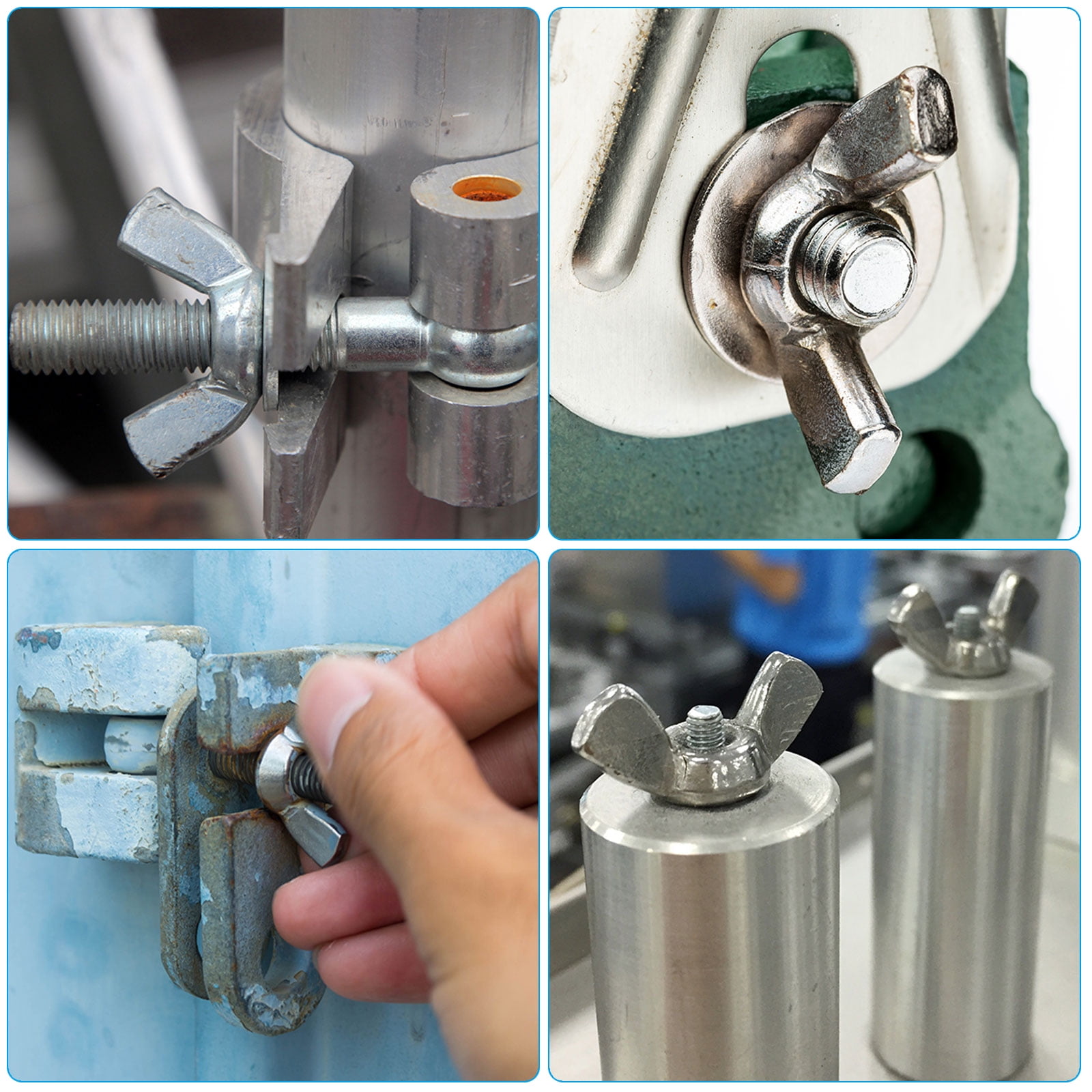 Uxcell Wing Nuts, 304 Stainless Steel Butterfly Nut Twist Fasteners Parts Smooth Finish Wing Fastener Nuts M16 4