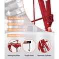 thumbnail image 5 of 2-ton folding cherry picker engine hoist, 4400lb hydraulic lift, telescopic boom, red, heavy-duty with 6 casters for shop use, 5 of 8