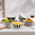 thumbnail image 5 of 6pcs Cereal Bowl Porcelain Soup Bowls 23oz - 6 Inch Japanese Bowls Black and White for Serving Salad | Ramen | Noodle | Pho | Oat | Oatmeal, 5 of 8