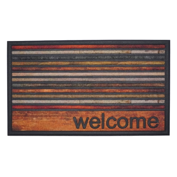 Welcome Stripes Doormat 18" x 30"