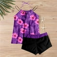 thumbnail image 4 of SELONE Modest Swimsuits for Women Tankinis 2 Piece Padded Halter Neck Beachwear Swim Bathing Suits Floral Beach Swimwear, 4 of 7