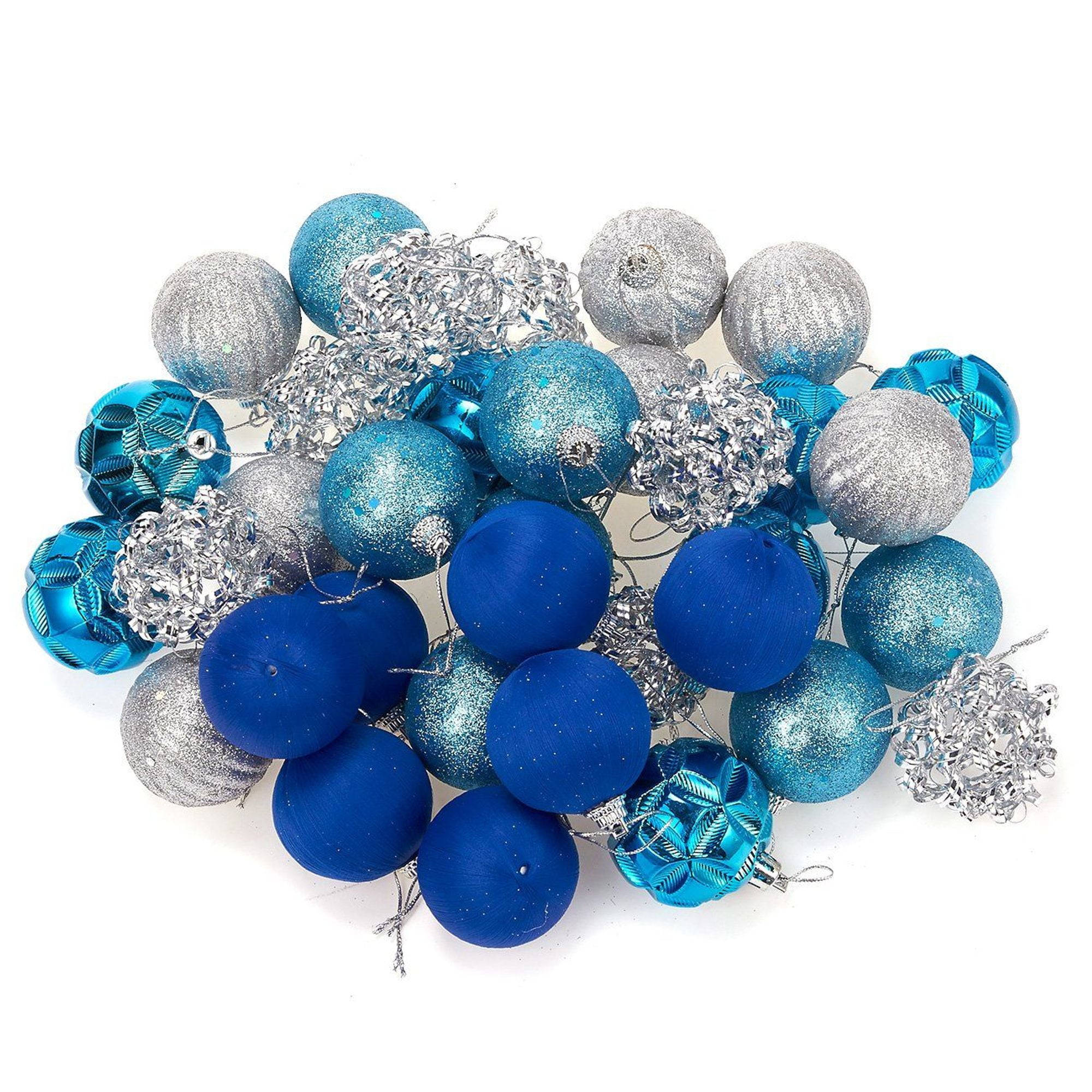 35 Pack Glittery Christmas Ornament Ball for Xmas Tree Decoration ...