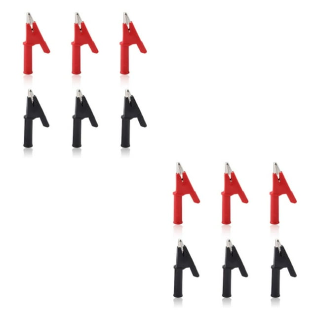Wweixi 6 Pcs/Ensemble Clip Alligator Grand Application Clip Crocodile Isolé pour Voltmètre Multimètre 2Ensemble