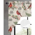 thumbnail image 2 of Cardinal Bird Swag Valances for Windows, Small Curtains Drapes, Holly Branches Berry Winter Beige Kitchen Window Curtains Over Sink Rod Pocket Window Treatment Valance for Bedroom/Bathroom 56"x36", 2 of 5