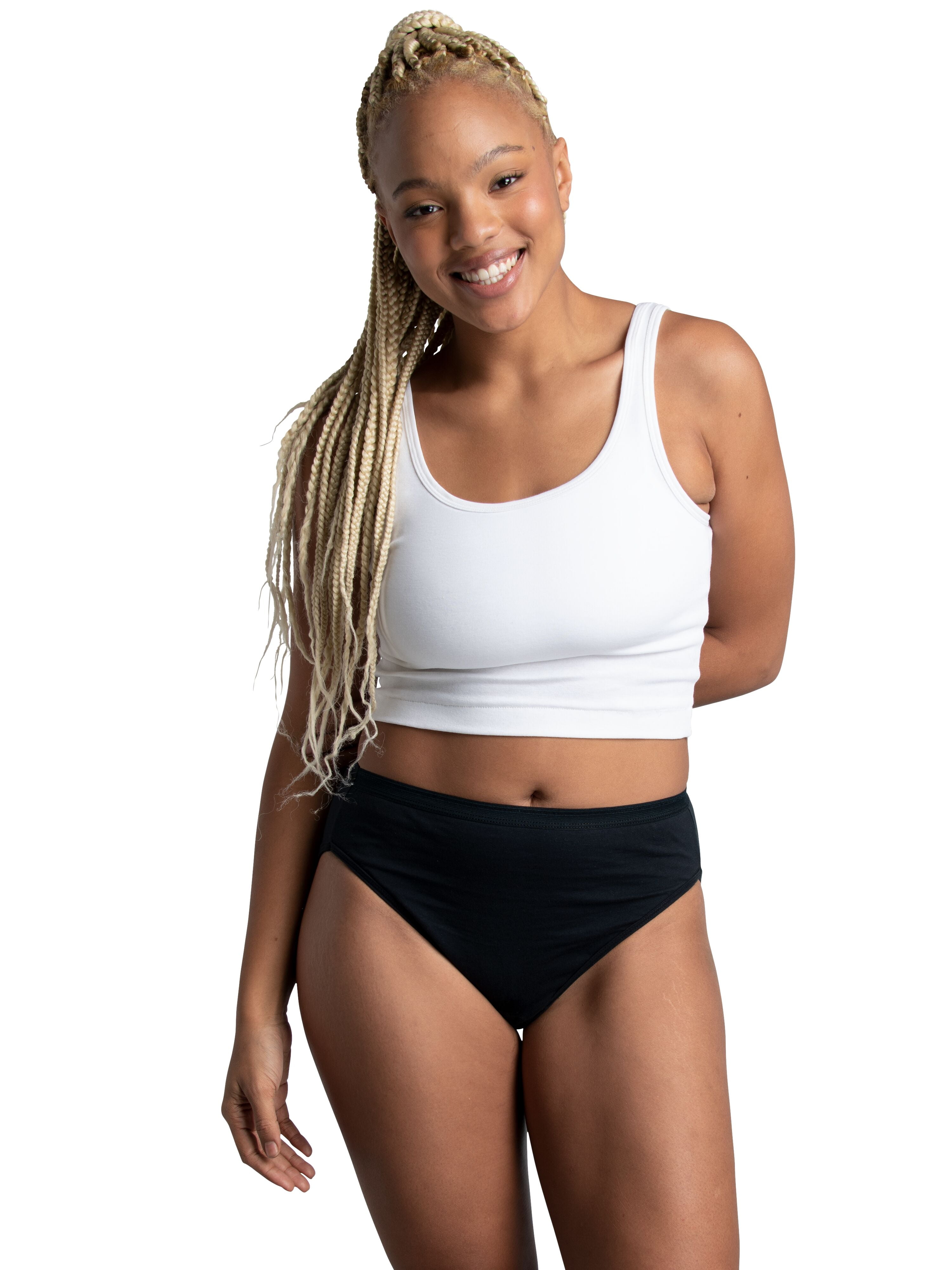 Fruit of the Loom Women's Cotton Hi-Cut Brief Underwear, 6+2 Bonus Pack