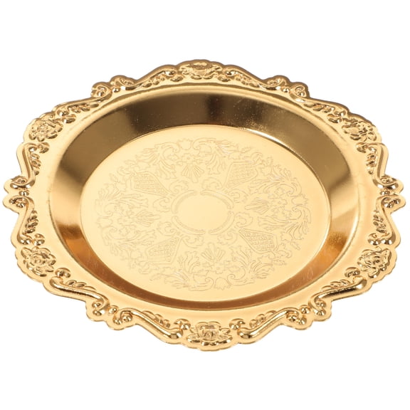 Milisten Golden Vintage Tray Jewelry Storage Dish for Rings and Candles