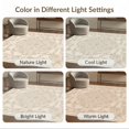 thumbnail image 7 of ODIKA 8'x10' Washable Area Rug Non-Shedding, Easy Care, Cream Beige Ornamental Faded Motif Entryway Symmetrical Waffle for King Size Bedroom Under Bed, Master Suite, 7 of 7