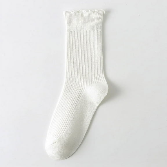 Nvzi-c 3 pairs of Womens Cotton Crew Socks, Thin Soft Comfort Breathable Dress Socks, Above Ankle Crew Socks for Business, Casual，(White）