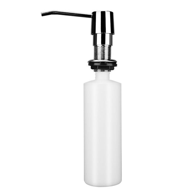 Dispensador de jabón para fregadero de níquel cepillado, dispensador de jabón para fregadero de cocina, repuesto de acero inoxidable desde la parte superior, dispensador de jabón integrado
