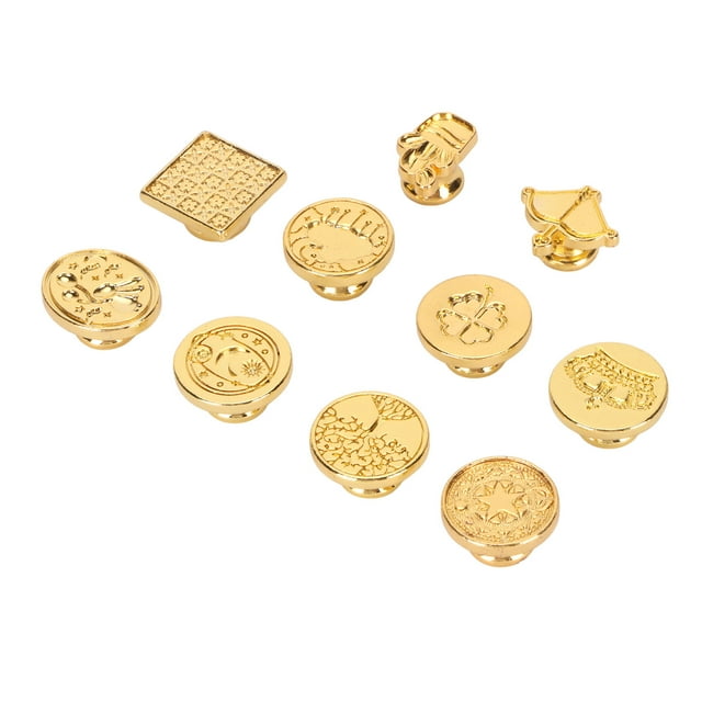 Wax Seal Head Set, Metal Easy To Replace Heads 10Pcs for Letters