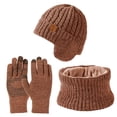 thumbnail image 2 of Hontri Scarf ,Hat,& Gloves in Sale, Women's New Thickened Velvet Windproof Knitted Hat, Neck Scarf and Gloves Three-Piece Set 1Pc Hat, 1Pc Scarf, 1Pc Gloves, 2 of 3