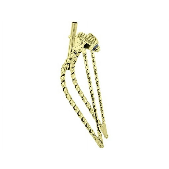 Bike 26 Bent Square Twisted Spring Fork 1 Inch Gold.