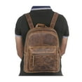 thumbnail image 5 of 15" Vintage Genuine Buffalo Leather Backpack Rucksack Travel Bag, 5 of 6