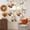Beige, variant on White Pumpkins Fall Swag Kitchen Curtains Sets for Windows 24 Inch Length, Thanksgiving Floral Botanical Beige Short Window Curtain Panels Swags Valances and Tiers 3 Piece Set for Cafe/Dining Room