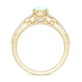thumbnail image 2 of Rosec Jewels Genuine Opal Engagement Ring with Diamond - 6 mm Round Ethiopian Opal Ring (AAA Quality), 18K Yellow Gold, US 3.50, 2 of 9