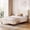Beige, variant on Exnote King Size Upholstered Platform Bed Frame with Adjustable Double-Cushion Headboard, No Box Spring Needed, Heavy Duty Wood Slats Support, Beige
